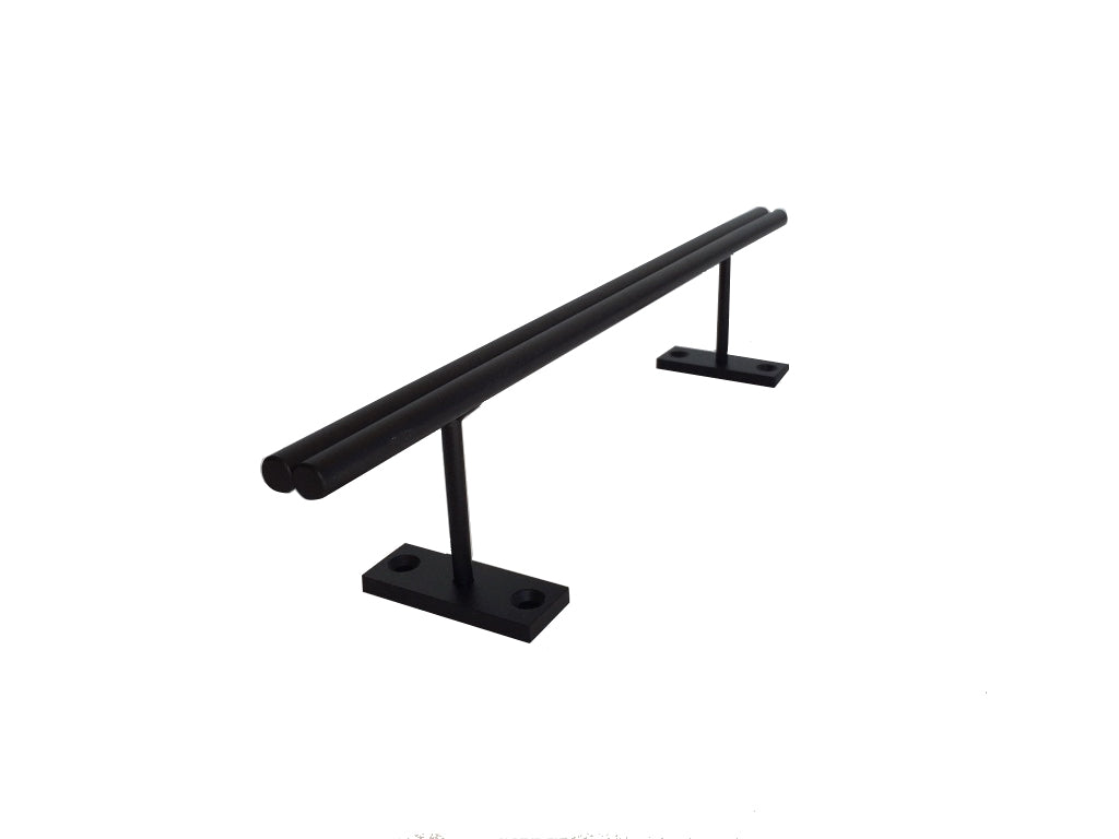 Filthy Fingerboard Ramps - Tall Shotgun Straight Steel Rail - Black