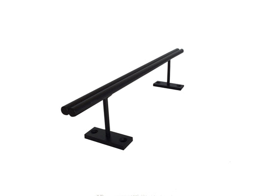 Filthy Fingerboard Ramps - Tall Shotgun Straight Steel Rail - Black
